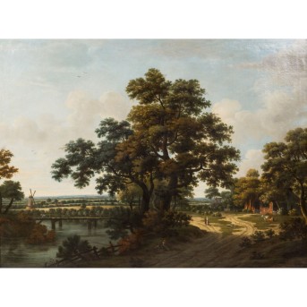 VERMEER VAN HAARLEM, Jan, ATTRIBUIERT (1656-1705), 'Holländische Flusslandschaft',