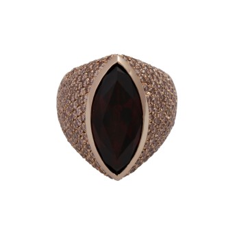 WEMPE WEMPE Ring mit Granat Navette