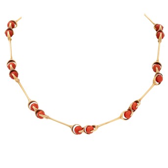Collier mit 21 Sardegnakorallen-