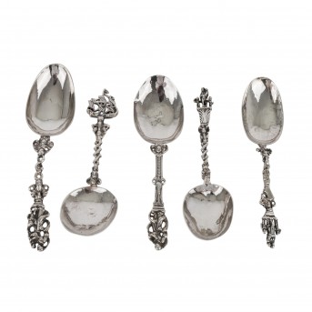 Konvolut 5tlg. Andenklöffel, 19. Jh.