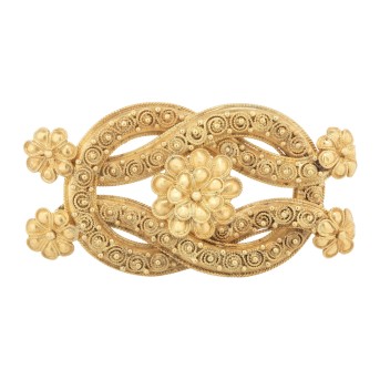 Knotenbrosche mit Blüten,