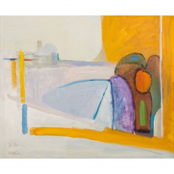 HIRSCHBURGER (?, artist 20th c.), "Abstract landscape composition",