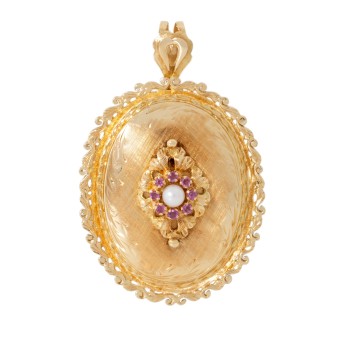 Ovale 'Art Deko' Brosche/ Anhänger