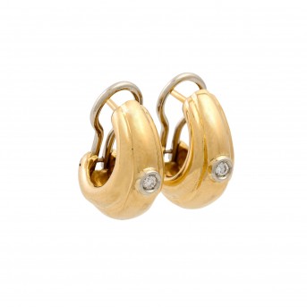 Halbcreolen mit Clip, 2 Brillanten