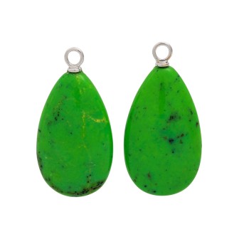 Feine, grüneTürkis-Pameln zum Einhängen in Ohrsteckern.