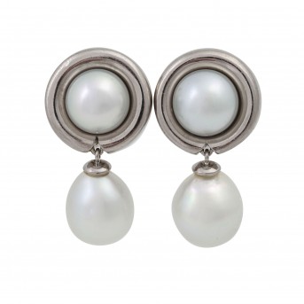 Paar Ohrclips mit Zuchtperlen,