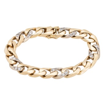 Panzerarmband, bes. mit 20 Brill. zus. ca. 0,70ct.