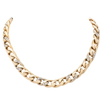 Panzerkette, bes. mit 40 Brill. zus. ca.1,6cts. grav.