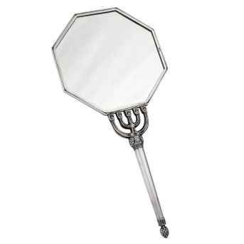 LONDON Handspiegel mit 925 Silber-Montur, 1927.