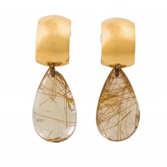 Ohrhänger mit feinen Rutilquarztropfen,