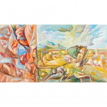 KLAT, JAROSLAV (b. 1962, Czech artist), Diptych "Abstracted Landscapes",