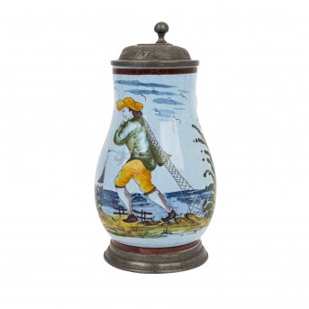 Birnkrug 'Fischer mit Netz', 19./20. Jhd.