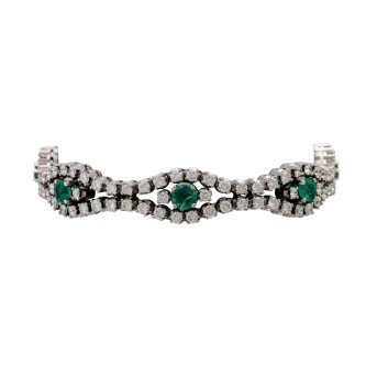 Bracelet with emeralds and diamonds 