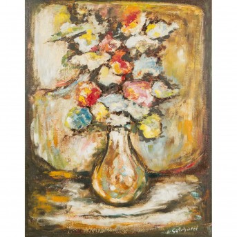 GEBHARD or GELHARD (indistinctly signed, artist 20th c.), "Still life with flowers in vase",