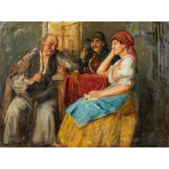 G.HORVATH, ANDOR (1876-1966) 'In the parlor'.