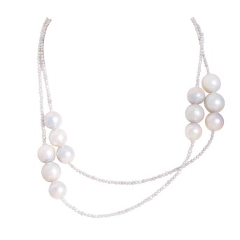 Lange Kette mit 18 Südseeperlen,