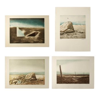 JOCHEN SCHIMMELPFENNIG SCHIMMELPFENNING, JOCHEN (geb. 1948), 4 Strand- und Küstenszenen,