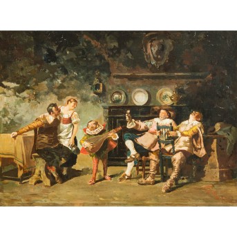 INDONI, PHILIPPO (1800/40-1883/1903) 'A merry affair in the trattoria'