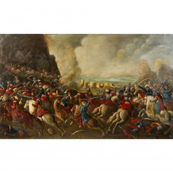 AUGSBURG PAINTER 17th/18th century, 'Scene from the Turkish Wars',