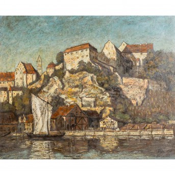 ADE, FRANZ (South German painter 20th century), 'Meersburg am Bodensee',