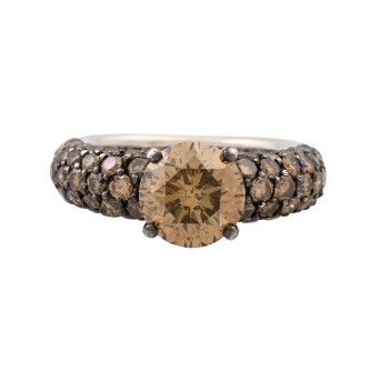 Klassischer Ring mit Brillant von ca. 3,2 ct,