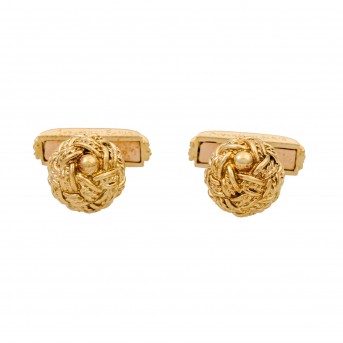 Gianni Versace 18K Gold Enamel Diamond Medusa Cufflinks