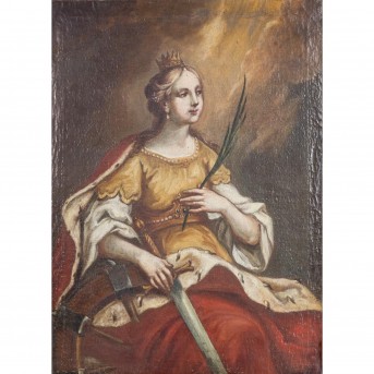 SÜDDEUTSCHER BAROCKMALER 18. Jh., 'Heilige Katharina von Alexandrien',