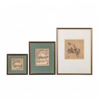 STIRNER, KARL (1882-1943), 3 Graphiken 'Personen in Landschaft',