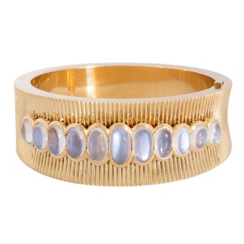 Armreif mit 11 Mondsteincabochons,