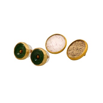 RUTH WINDOLF set: 2 pairs of stud earrings