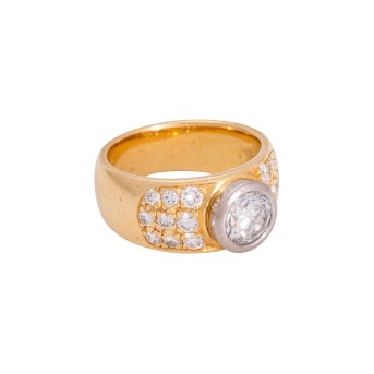 Ring with central brilliant-cut diamond approx. 1.3 ct, 