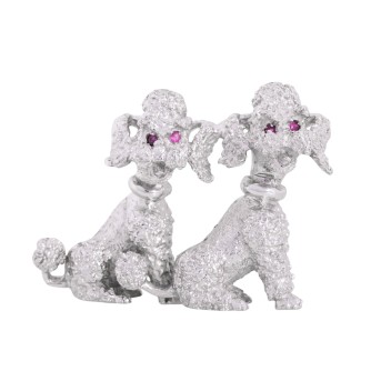 TÄNNLER TÄNNLER Brosche 'Pudelpaar',