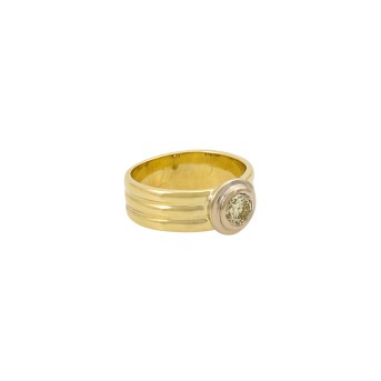Ring mit Brillant ca. 0,51 ct, grav.