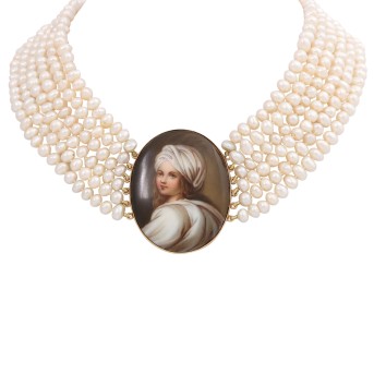 Collier mit Miniaturmalerei nach Guido Reni,