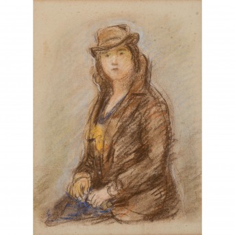 HERBURGER, JULIUS (1900-1973), 'Halbportrait der Frau des Künstlers',