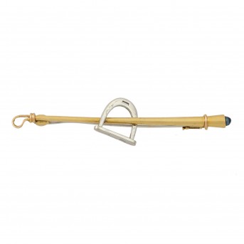 Plastron Nadel  'Reitgerte und Steigbügel',