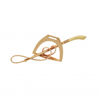 Plastron Nadel 'Notenschlüssel und Steigbügel',