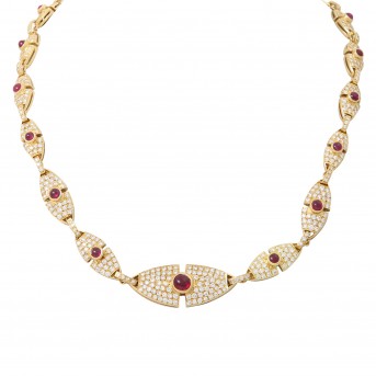 Collier mit 19 Rubinen