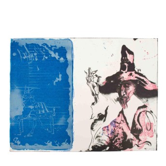 KÜNSTLER/IN 20. Jh., 'Figürliche Komposition mit Portrait und Dame auf einer Bank',