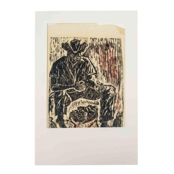 KÜNSTLER/IN 20. Jh., 'Sitzender Mann mit Hut',