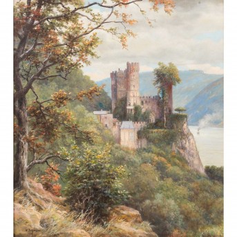 DOHMANN, WILHELM (Riga 1876-1950 Cologne) 'Rheinstein Castle'.