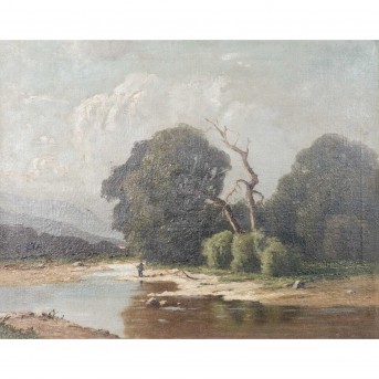 LANDSCHAFTSMALER DES 20. JAHRHUNDERTS, 'Angler am Gebirgssee',