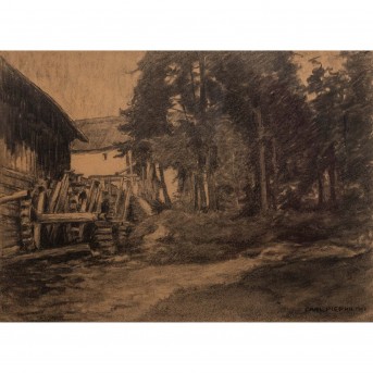 PIEPHO, CARL (1869-1920), 'Mühle am Waldrand',