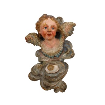 BILDSCHNITZER 18th/19th century, Winged angel's head on a cloud,
