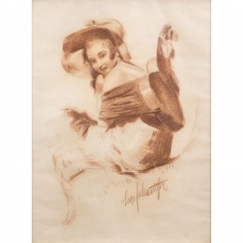 SCHMUTZLER, LEOPOLD (1864-1941), 'Junge Frau mit Sommerhut',