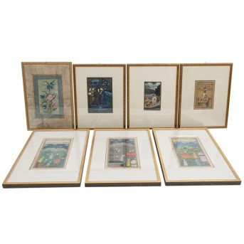 Convolute miniature paintings, 7-pcs. INDIA and PERSIA: