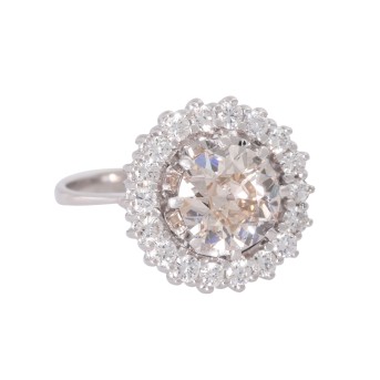 Ring mit Altschliffdiamant von 1,832 ct,  GET (P-R) / P1,