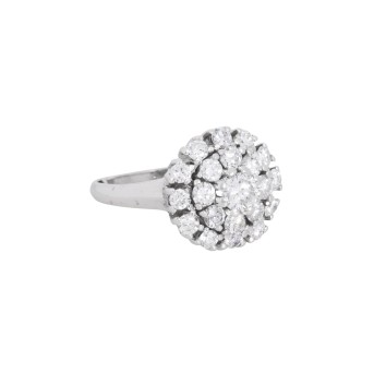 Ring with 21 brilliant-cut diamonds,
