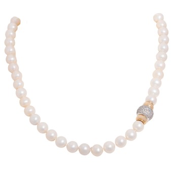 Akoya Perlenkette mit 115 Brillanten