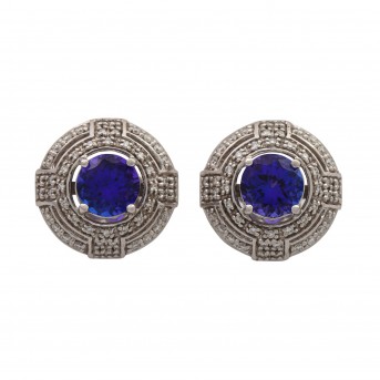 Ohrstecker mittig bes. mit 2 feinenTansaniten